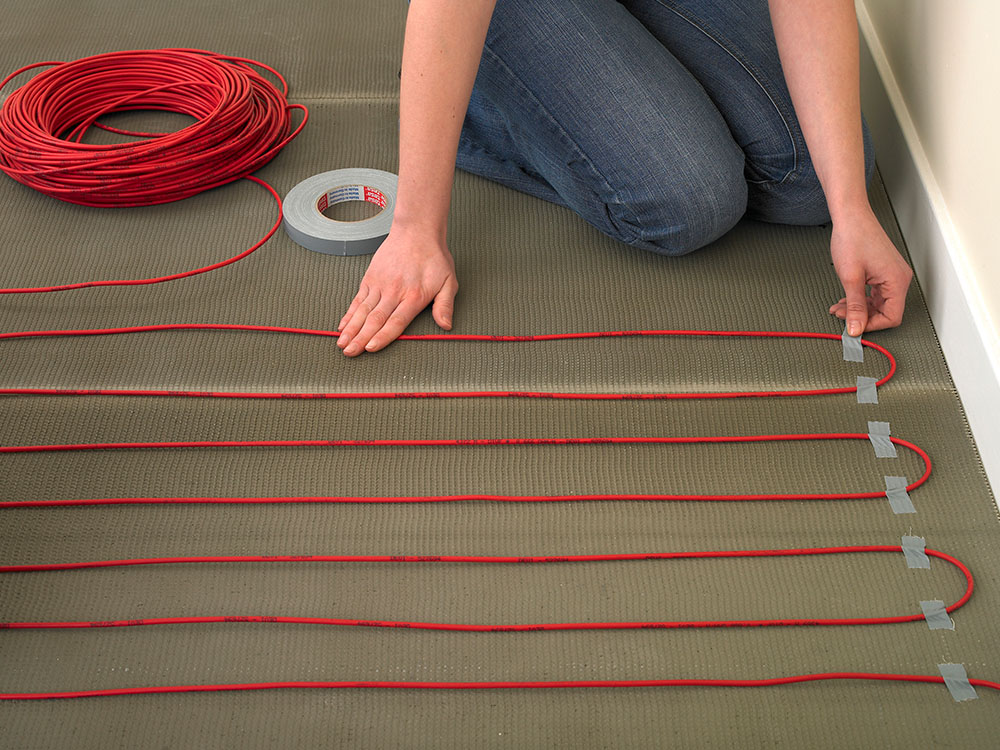 ułożone kable grzejne DEVI